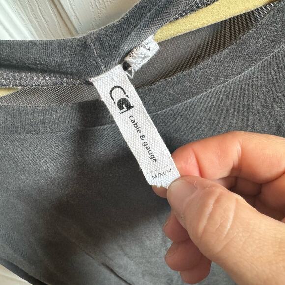 Cable and Gauge Grey Sack Dress with Mesh V Back- size M - Picture 4 of 6